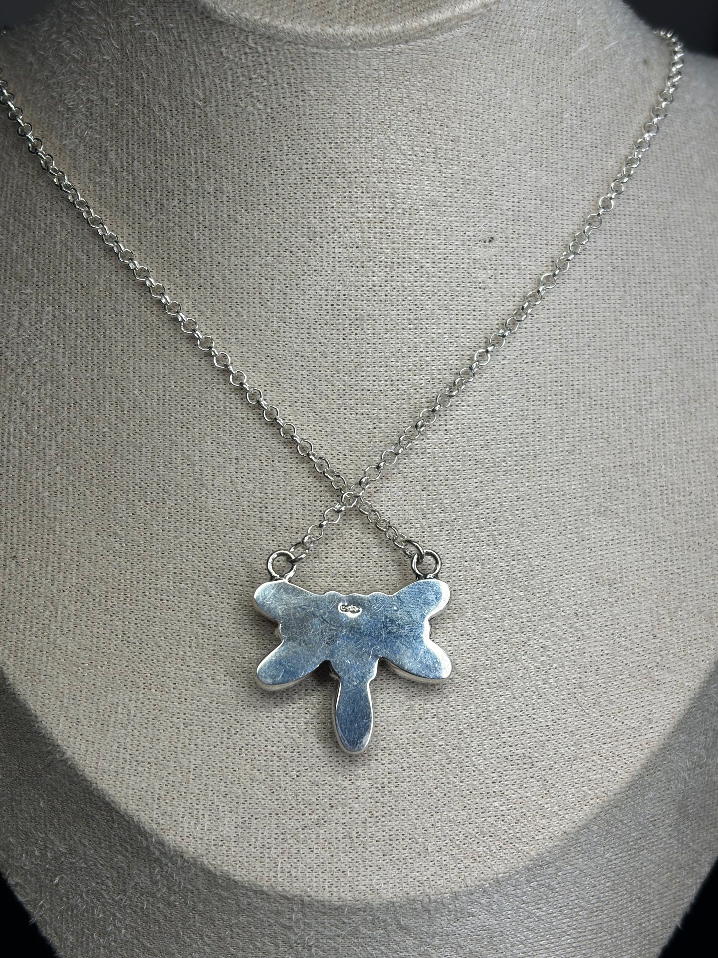 Red Dahlia Dragonfly Necklace