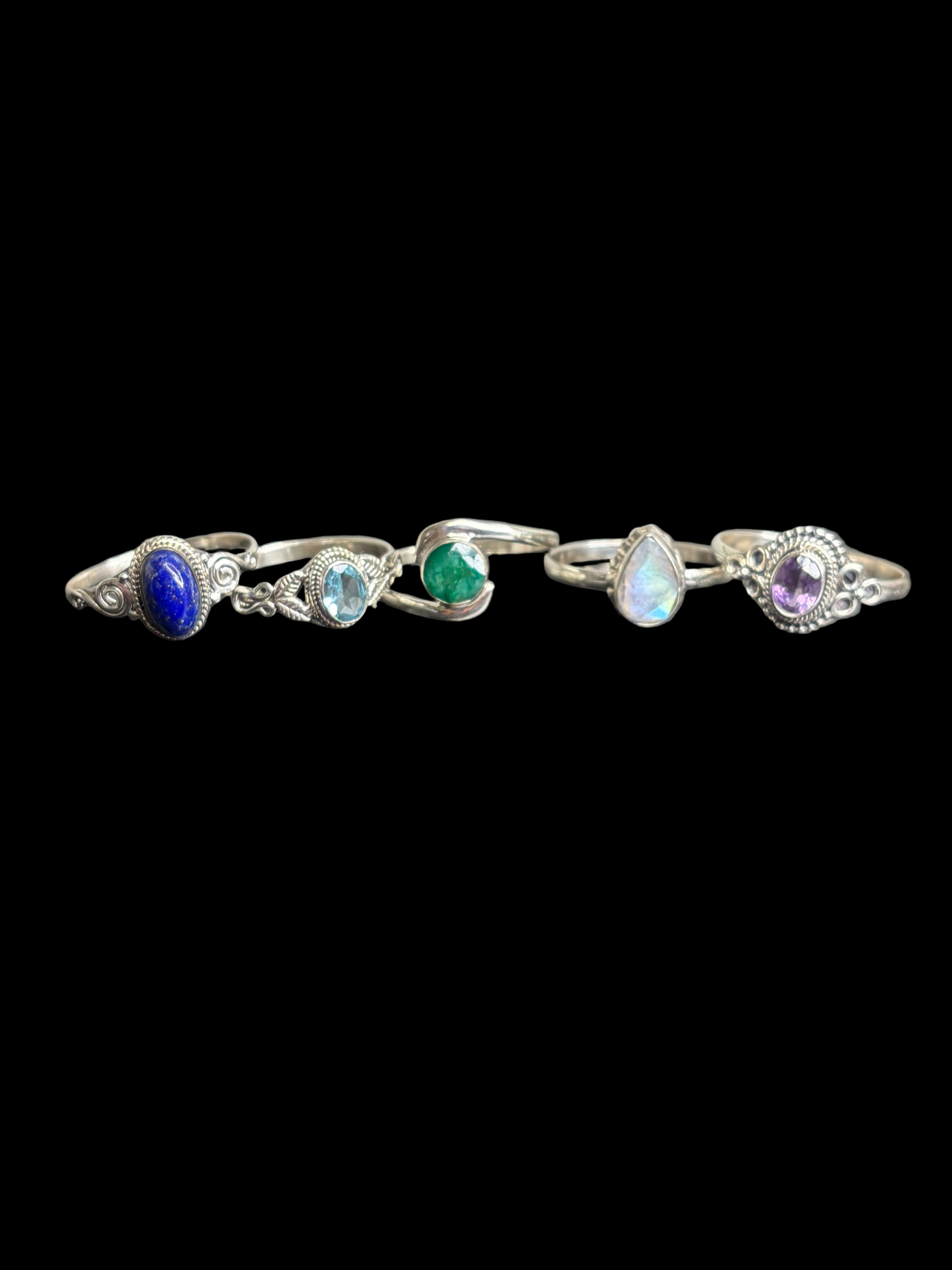 Dainty Gemstone Rings - size 12