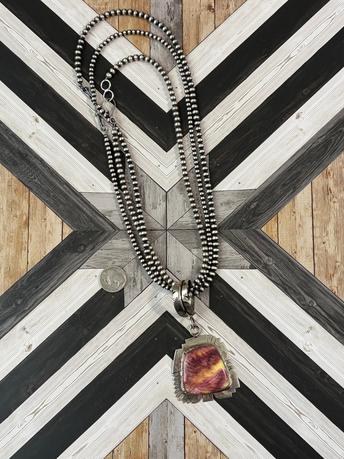 Stunning Vintage Sunset Spiny Oyster Statement Pendant