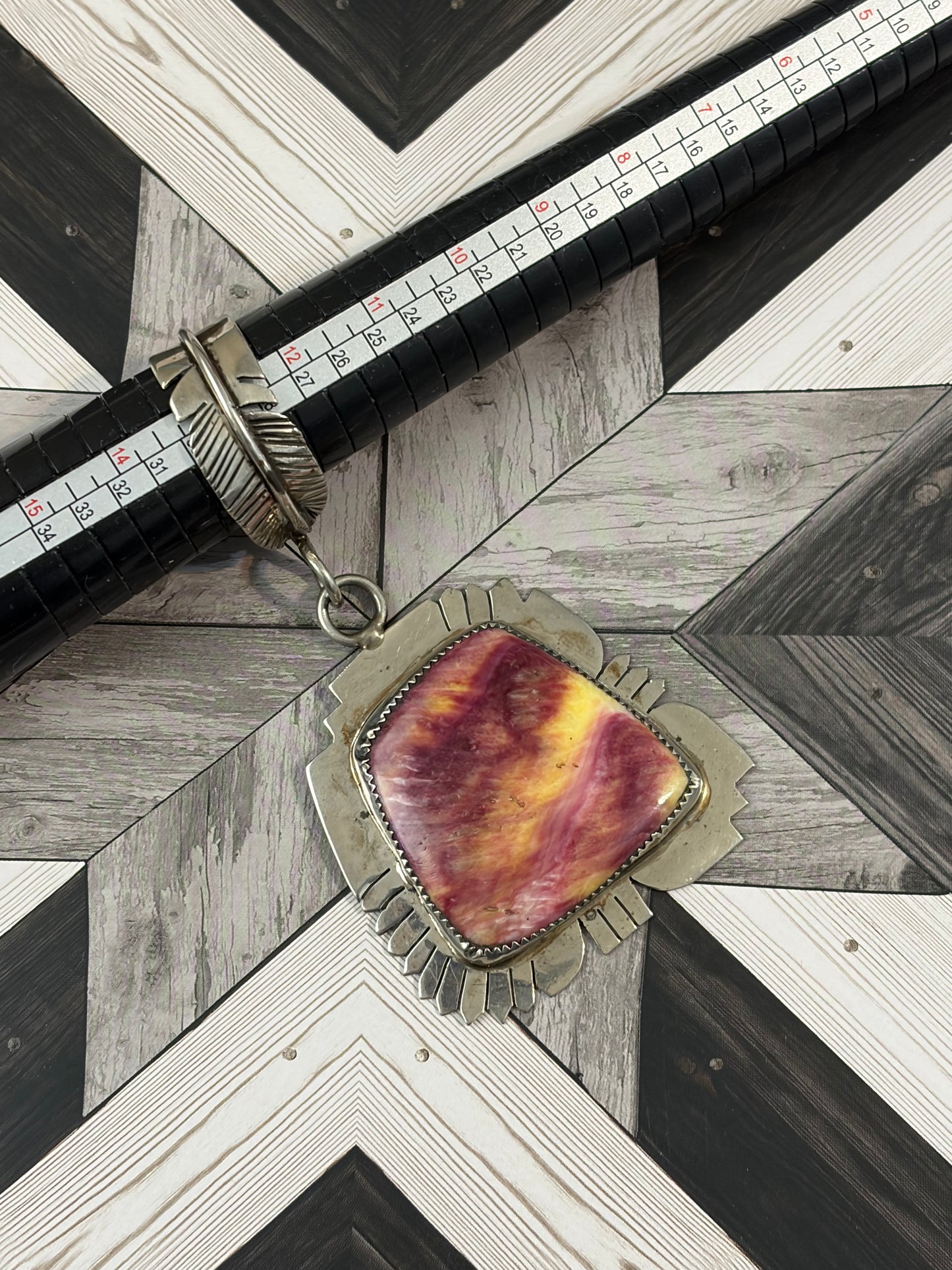 Stunning Vintage Sunset Spiny Oyster Statement Pendant