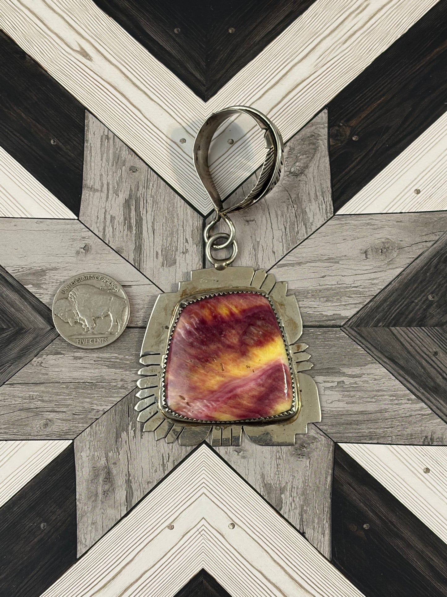 Stunning Vintage Sunset Spiny Oyster Statement Pendant