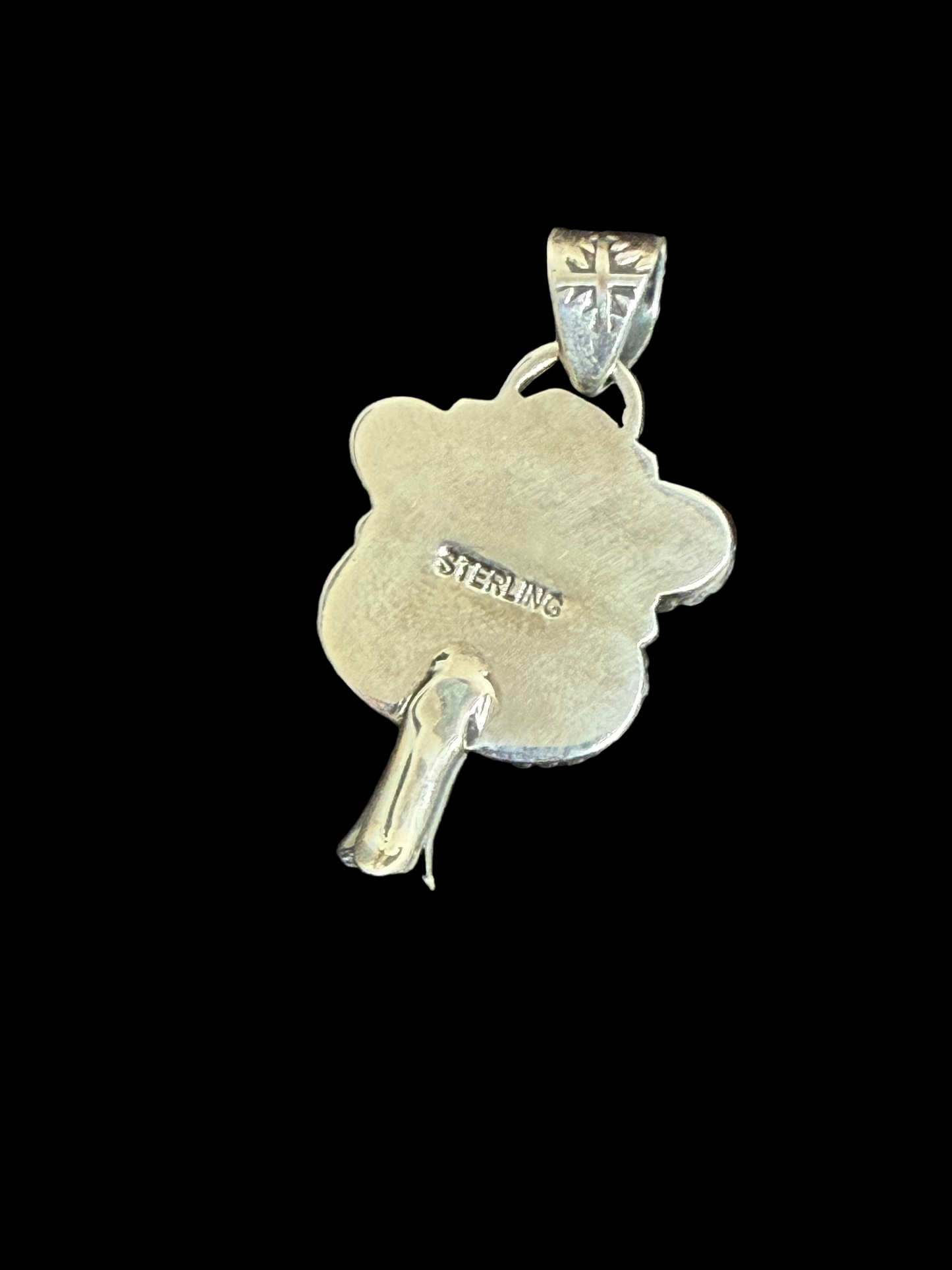 Handcrafted Kingman Turquoise Paw with Blossom Pendant