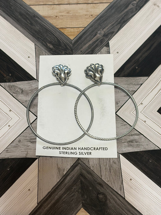 Navajo - Verley Betone - Post Back Hoop Earrings