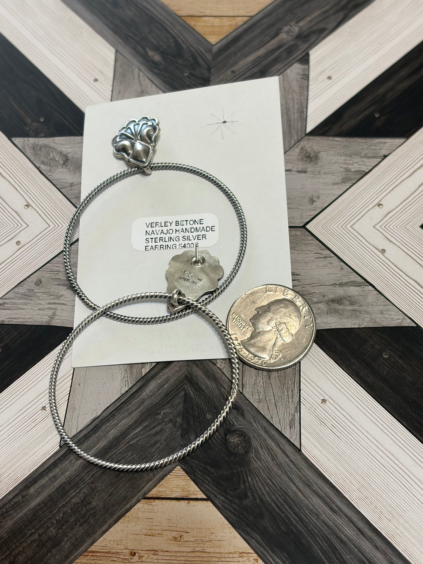 Navajo - Verley Betone - Post Back Hoop Earrings
