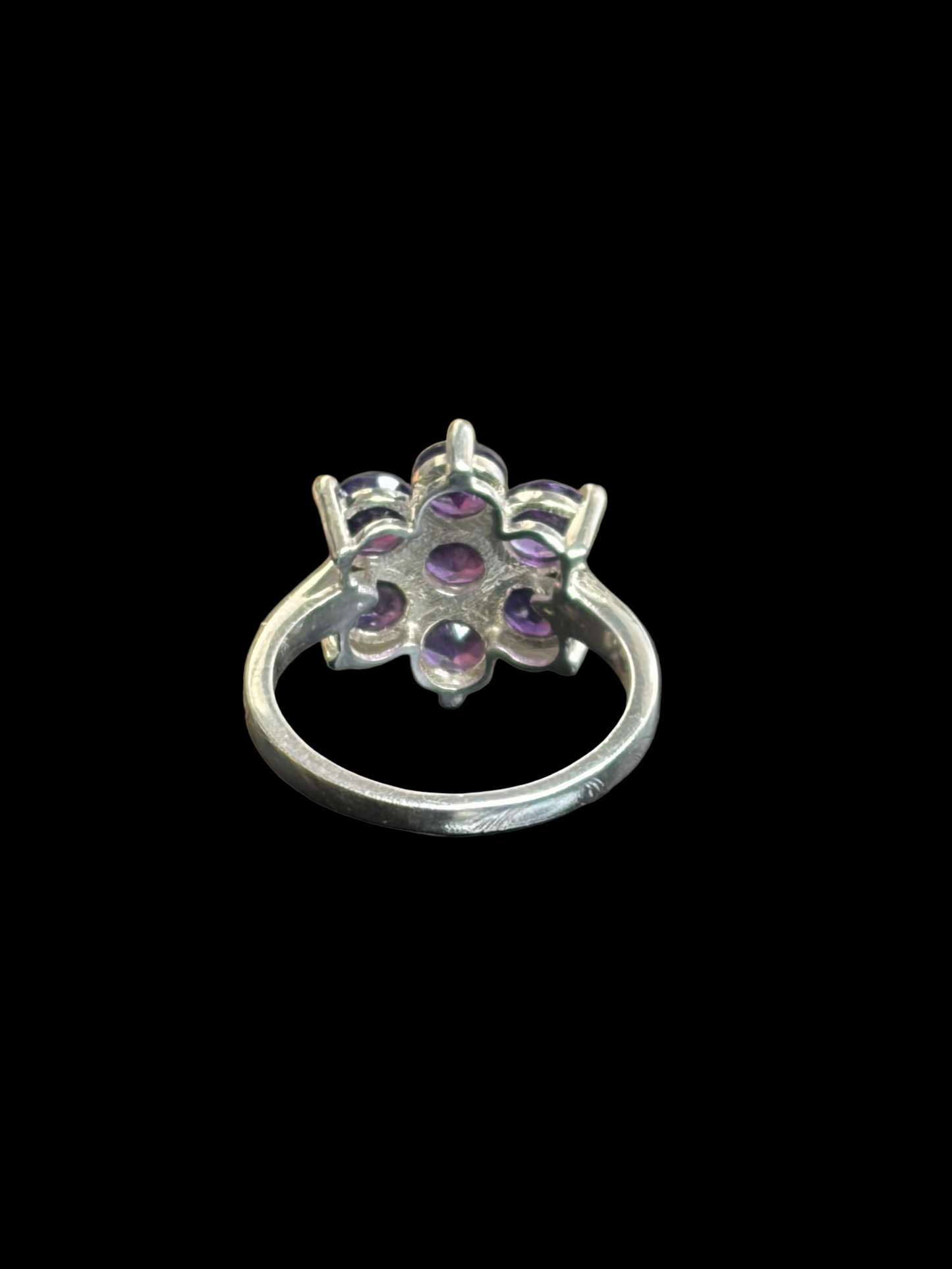 Amethyst Flower Ring - size 7.5