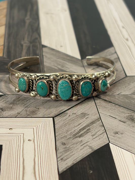 VTG - Native American - Turquoise Cuff Bracelet