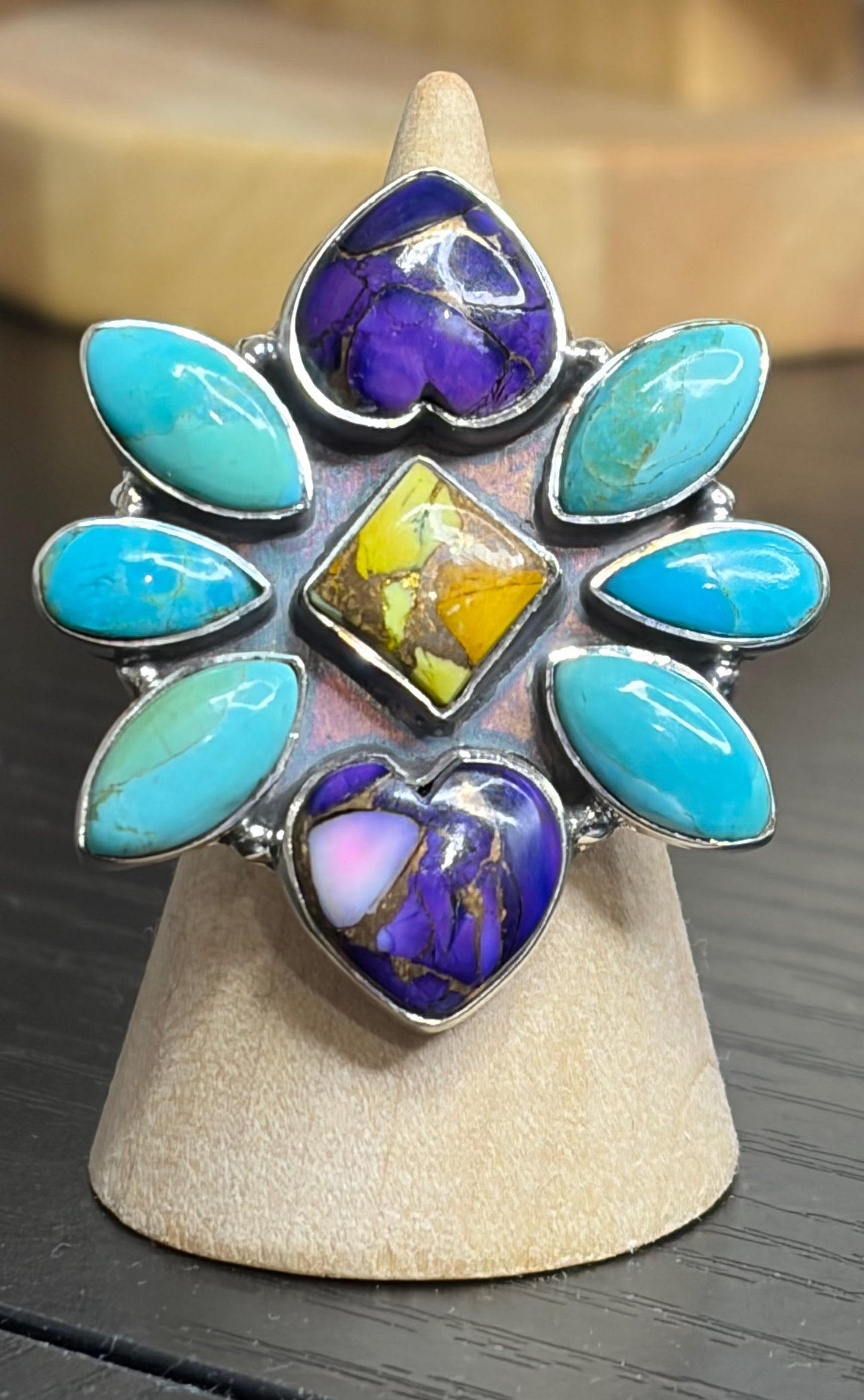 Dahlia Cluster Statement Rings - Adjustable