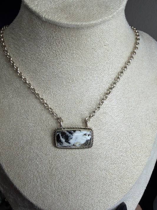 White Buffalo Bar Necklace