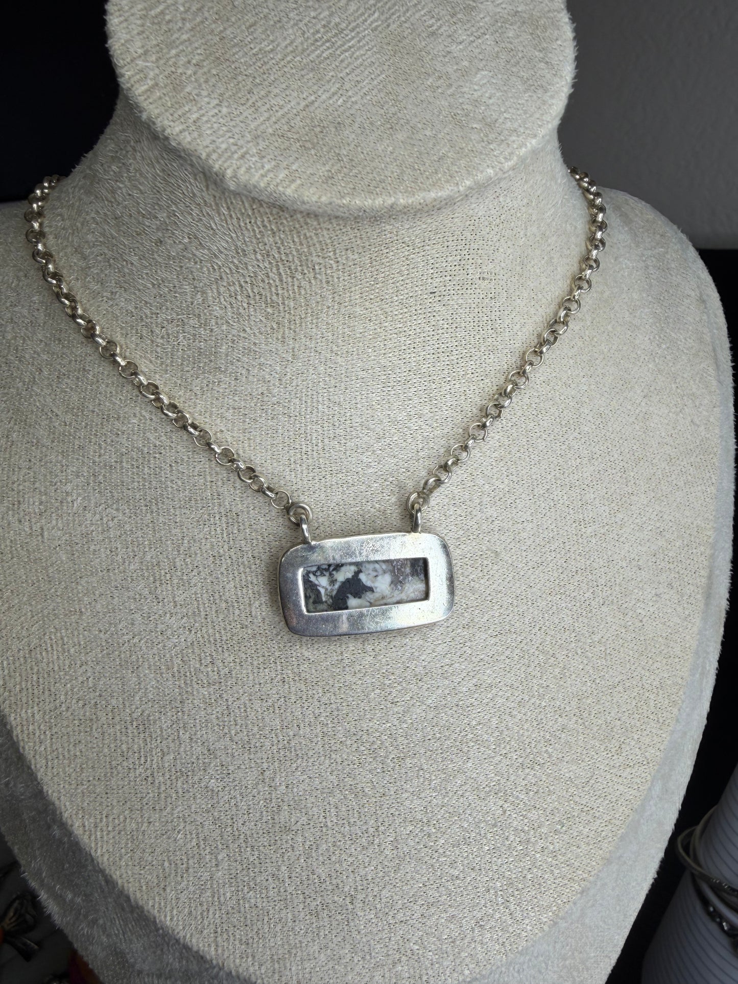 White Buffalo Bar Necklace