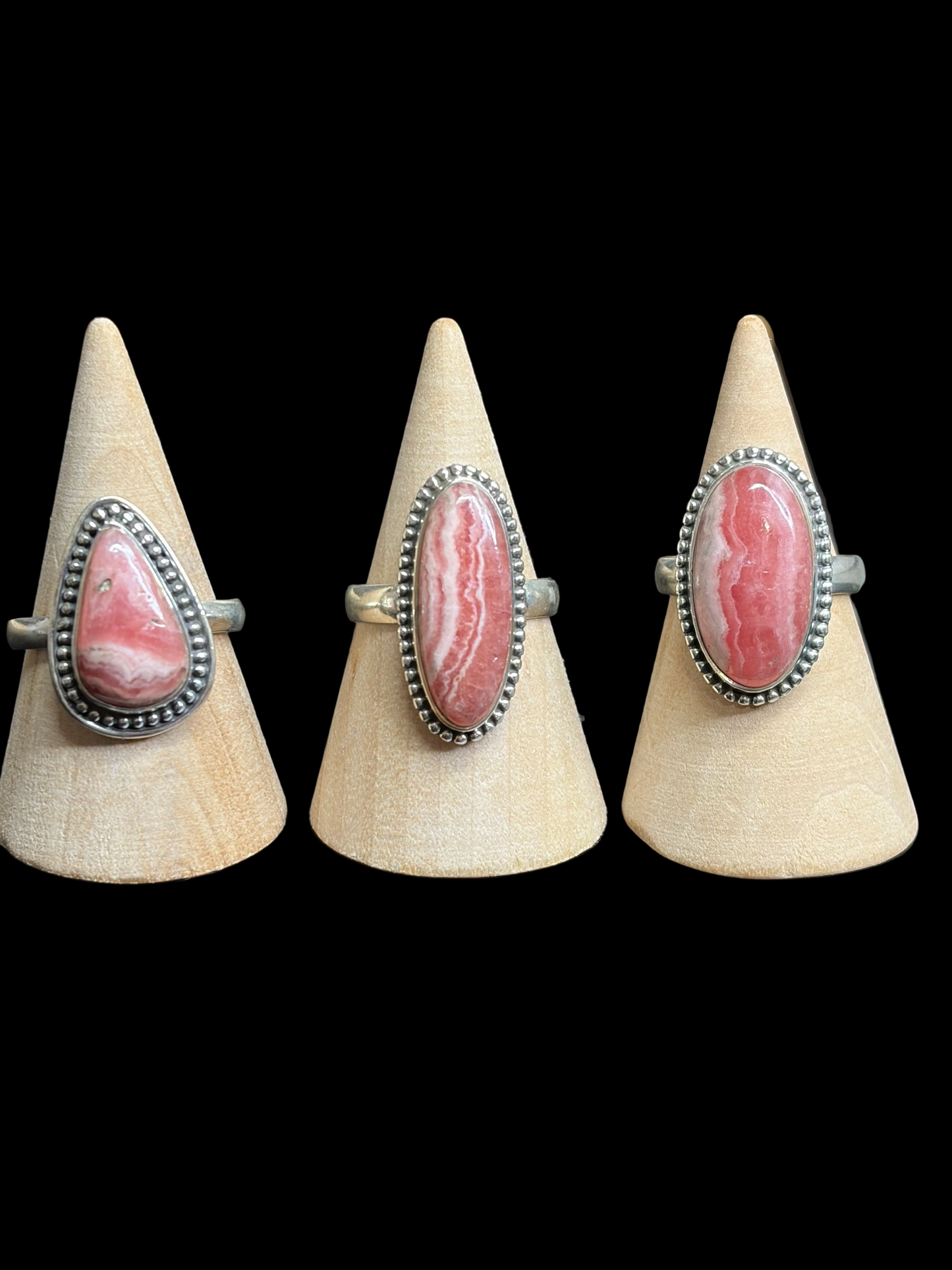 Rhodochrosite Sterling Silver Rings