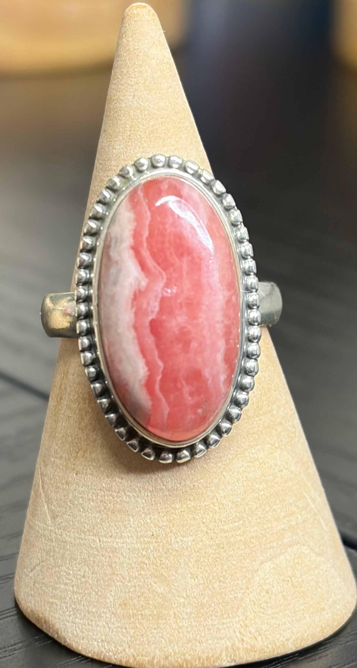 Rhodochrosite Sterling Silver Rings