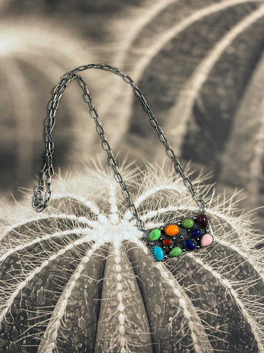 Handcrafted Multi-Stone Bar Necklace